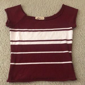Red and white striped hollister crop top